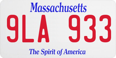 MA license plate 9LA933