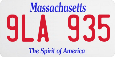 MA license plate 9LA935