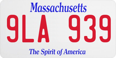 MA license plate 9LA939
