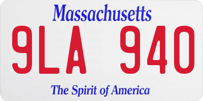 MA license plate 9LA940
