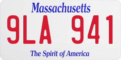 MA license plate 9LA941