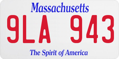 MA license plate 9LA943