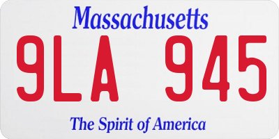 MA license plate 9LA945