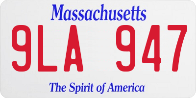 MA license plate 9LA947