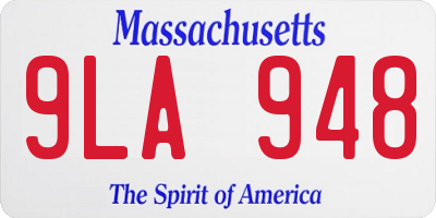 MA license plate 9LA948