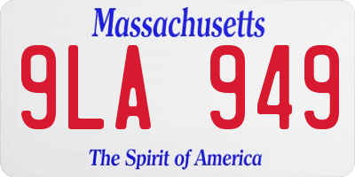 MA license plate 9LA949