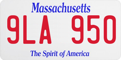 MA license plate 9LA950