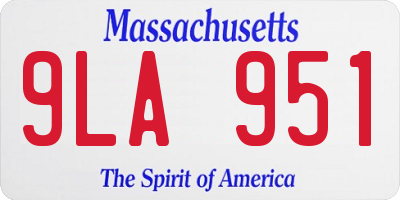 MA license plate 9LA951