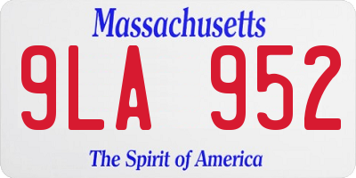 MA license plate 9LA952