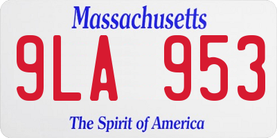 MA license plate 9LA953