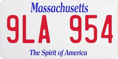 MA license plate 9LA954