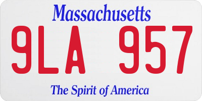 MA license plate 9LA957