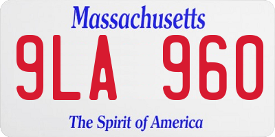 MA license plate 9LA960