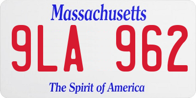 MA license plate 9LA962