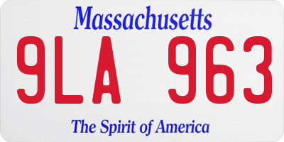MA license plate 9LA963