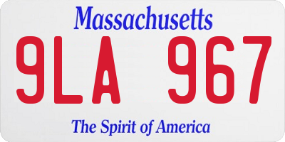 MA license plate 9LA967