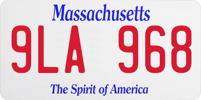 MA license plate 9LA968