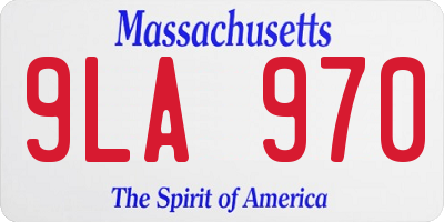 MA license plate 9LA970