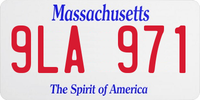 MA license plate 9LA971