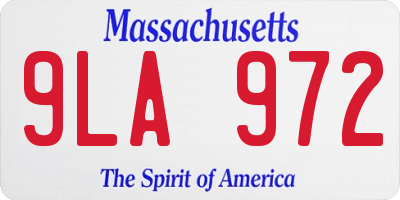 MA license plate 9LA972