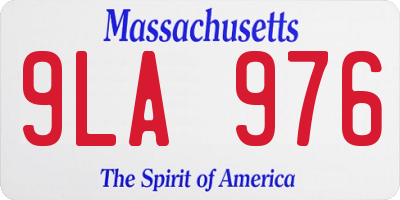 MA license plate 9LA976
