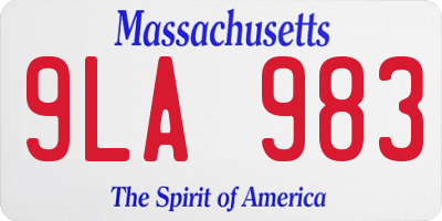 MA license plate 9LA983