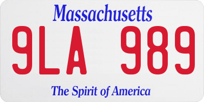 MA license plate 9LA989