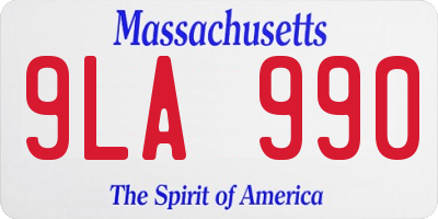 MA license plate 9LA990