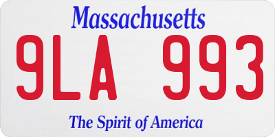 MA license plate 9LA993