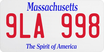 MA license plate 9LA998