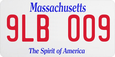 MA license plate 9LB009