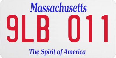 MA license plate 9LB011