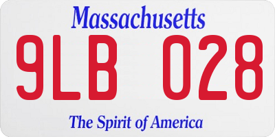 MA license plate 9LB028