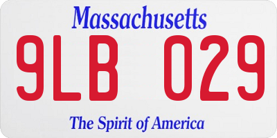 MA license plate 9LB029