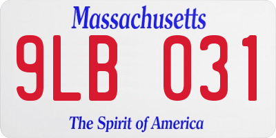 MA license plate 9LB031