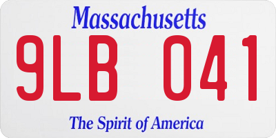 MA license plate 9LB041