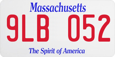 MA license plate 9LB052