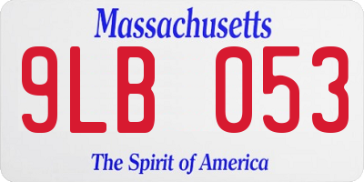 MA license plate 9LB053