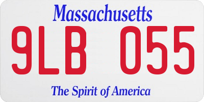 MA license plate 9LB055