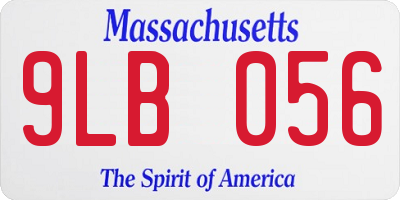 MA license plate 9LB056