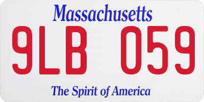 MA license plate 9LB059