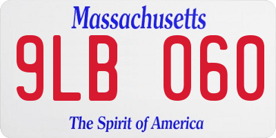 MA license plate 9LB060
