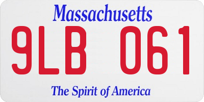 MA license plate 9LB061