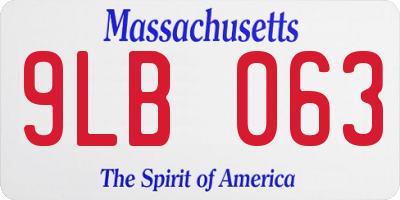 MA license plate 9LB063