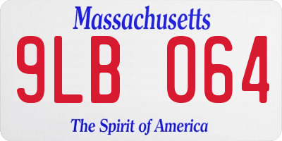 MA license plate 9LB064