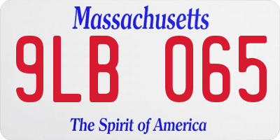 MA license plate 9LB065