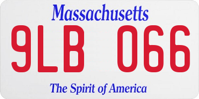 MA license plate 9LB066