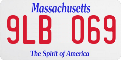 MA license plate 9LB069
