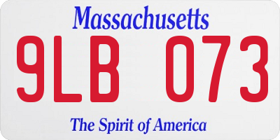 MA license plate 9LB073