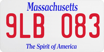 MA license plate 9LB083